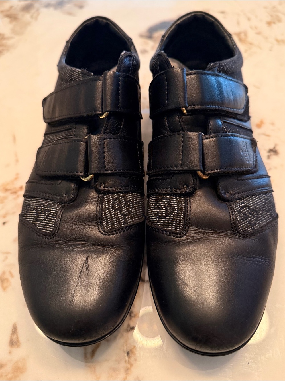 Vintage GUCCI Women’s Black canvas and leather sneakers - size 10